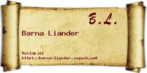 Barna Liander névjegykártya